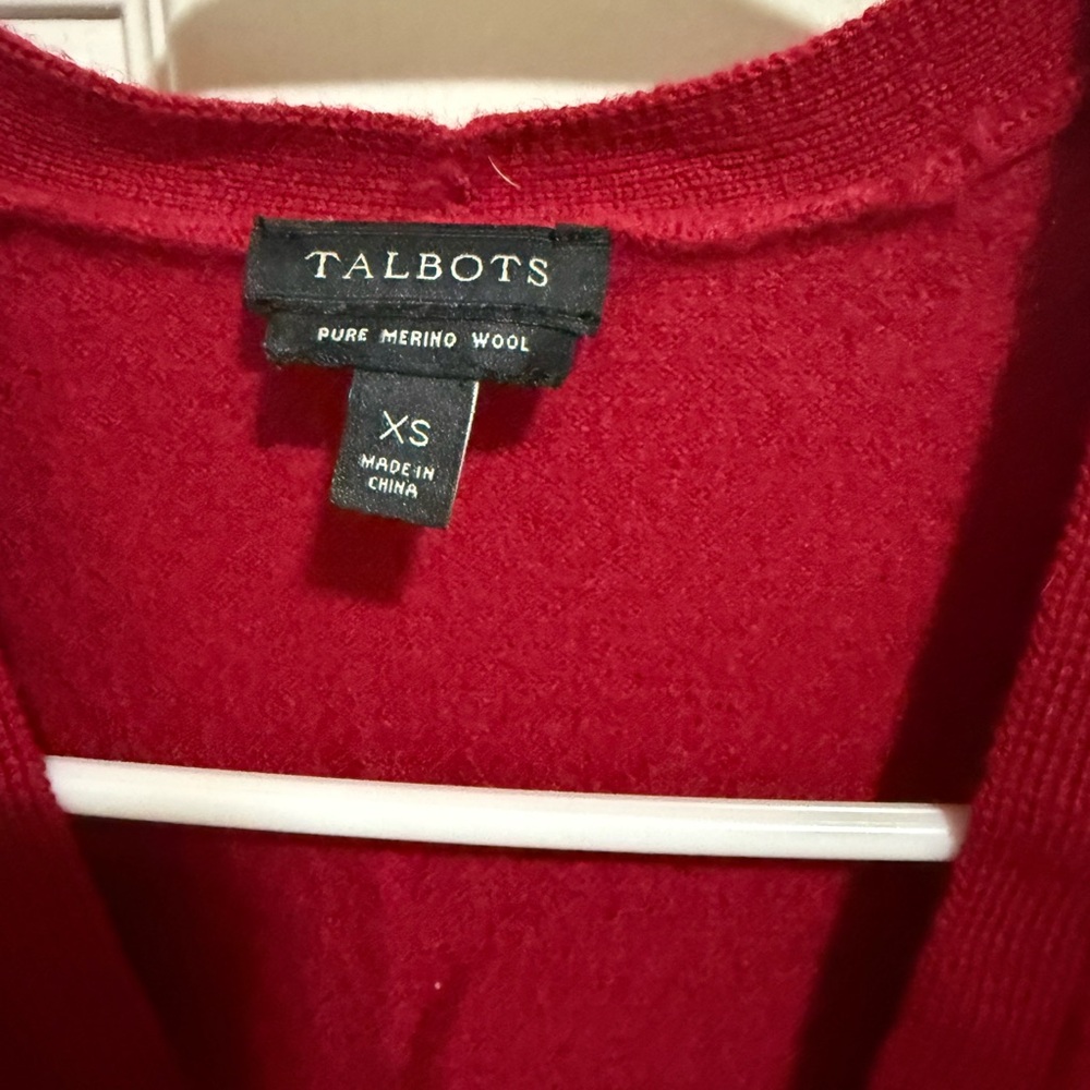 Talbots Red 100% Pure Merino Wool Size‎ XS See Photos - Picture 2 of 7
